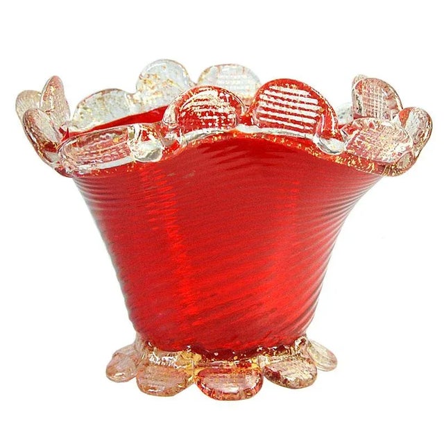 Small Vintage Murano Ribbed Dish, 1930s For Sale - Image 11 of 11