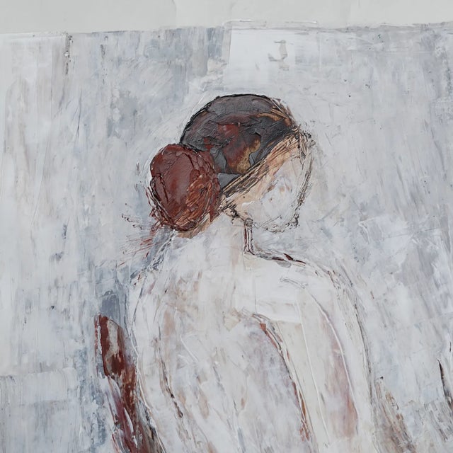 2010s Sandrik Scarella 2010 French Figural Nude Mixed Media on Paper in Gray Tones For Sale - Image 5 of 7