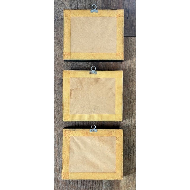 Folk Art, Americana Small Oil Paintings - Collection of 3 in Original Wood Frames For Sale In New York - Image 6 of 6