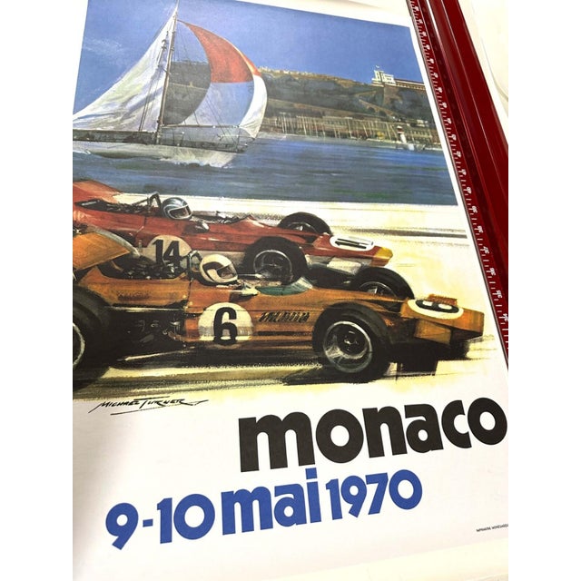 Monaco Grand Prix 1970 by Michael Turner on linen vintage poster The official poster for the 1970 Monaco Grand Prix was...