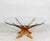 Solid construction made of teak wood with a round glass top (loose), Dimensions approx.: H. 41 cm, Ø 100 cm. I have...