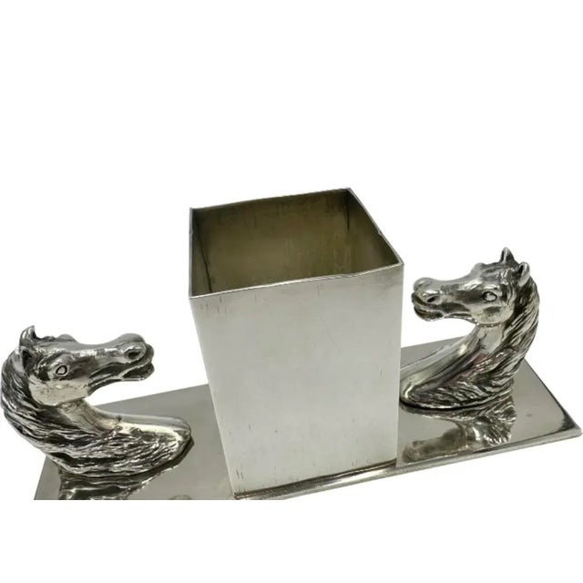 Vintage Hermes Paris Horse Head Pencil Holder Desk Accessory Equestrian For Sale In Washington DC - Image 6 of 12