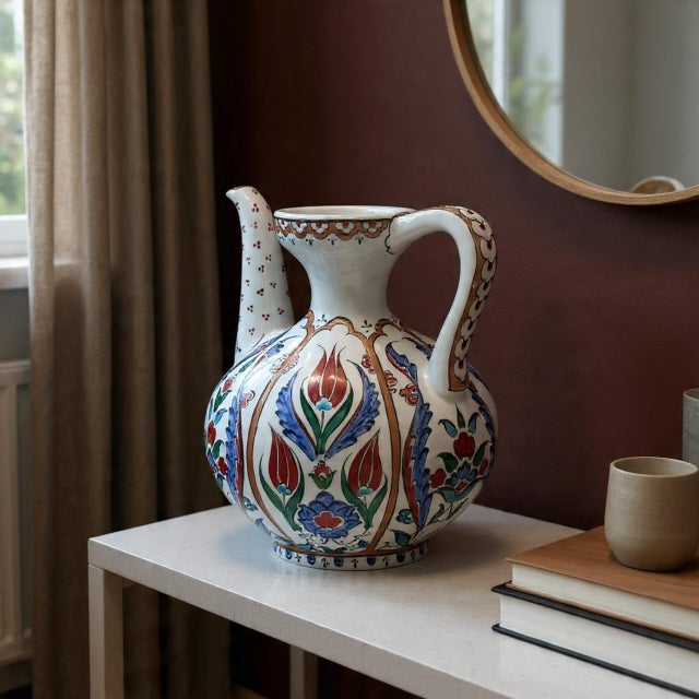 The Handmade Segmented Ewer: A Rhythm of Art Travel back in time with this Handmade Ceramic Ewer Vase. Combining the...