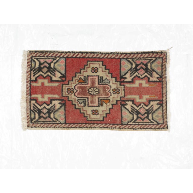 1960s 1960s Vintage Yastik Rug - 1′9″ × 3′ For Sale - Image 5 of 5