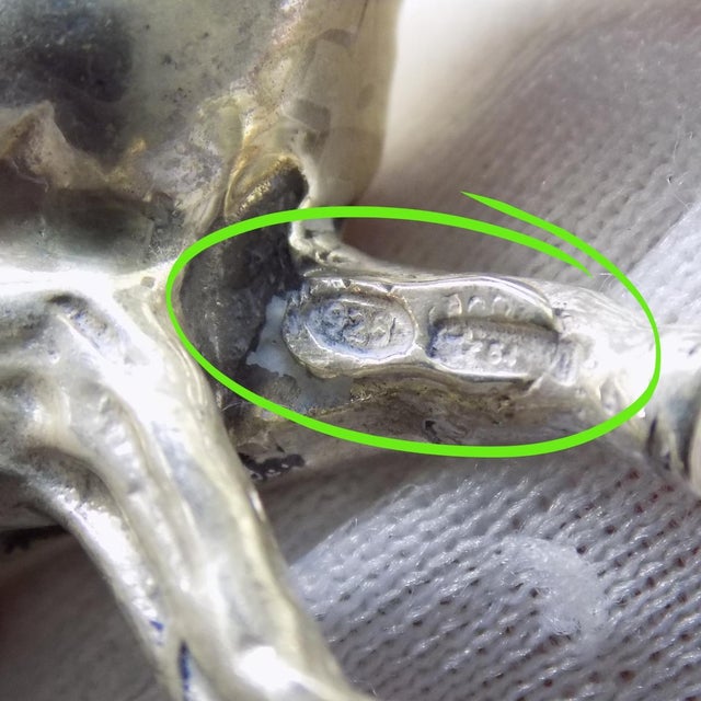 Metal Vintage Italian Handmade Genuine Sterling Silver 925 Elephant Figurine, 1960s For Sale - Image 7 of 12