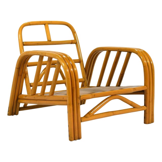 Ficks Reed Three Strand Rattan "Angles" Lounge Chair For Sale