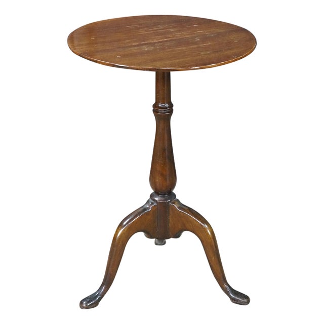 Antique Queen Anne Style Mahogany Pedestal Table Wine Plant Sculpture Stand 26" For Sale