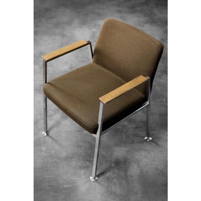Textile Mid-Century Modern German Brown Conference Chair from Drabert, 1970s For Sale - Image 7 of 18