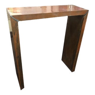 French Copper Wrapped Console Table For Sale