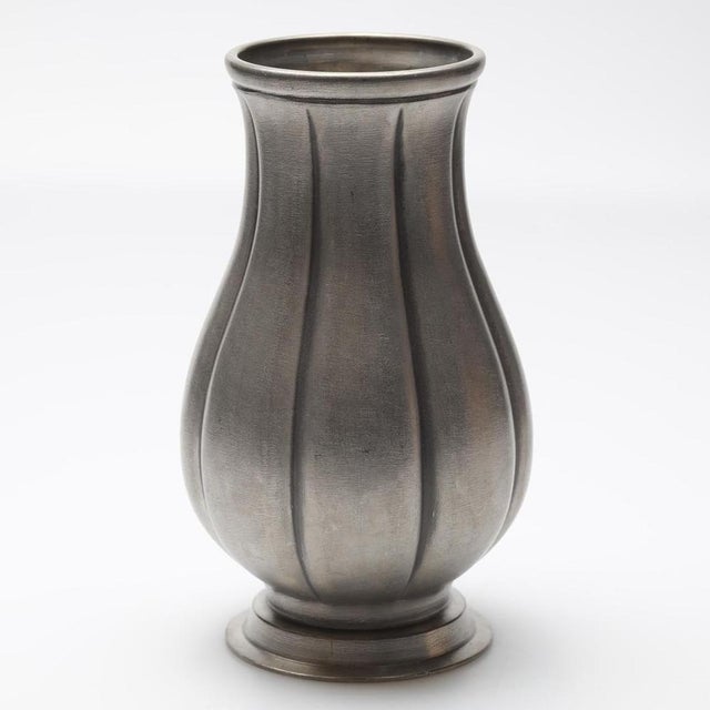 Swedish Modern Pewter Vase by Edvin Ollers for Schreuder & Olsson, 1950s For Sale - Image 3 of 8