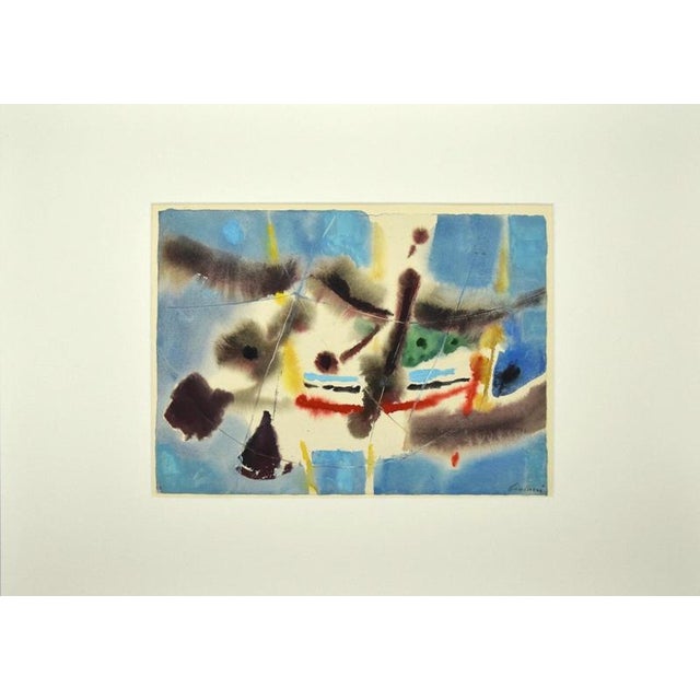 Marine Landscape is a beautiful original mixed media, ink and watercolor on paper, realized in 1960s by the Italian artist...