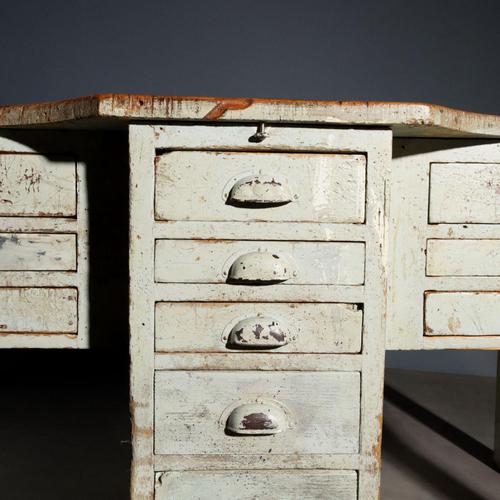 Industrial Table with Four Workstations For Sale - Image 11 of 16