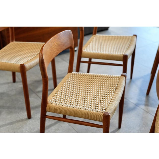 1960s 1960s MCM Dining Chairs by Niels Otto Møller for j.l. Møllers Møbelfabrik — Set of 6 (4 Model 75 & 2 Model 84) For Sale - Image 5 of 17