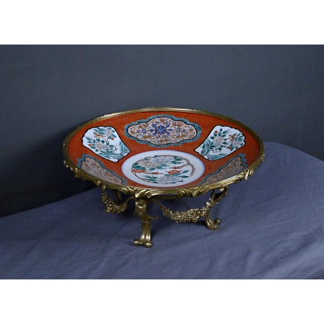 Large Imari Porcelain Bowl with Bronze Mount, Japan, Late 19th Century For Sale - Image 3 of 18