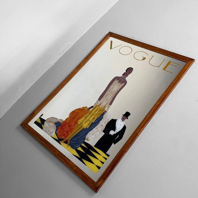 Wood Vintage Vogue Mirror by Benito, Italy, 1970s For Sale - Image 7 of 11