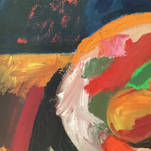 Mid 20th Century Post -Impressionist Still Life Fruit in the Bowl Painting on Canvas by B. Innes For Sale In Chicago - Image 6 of 12