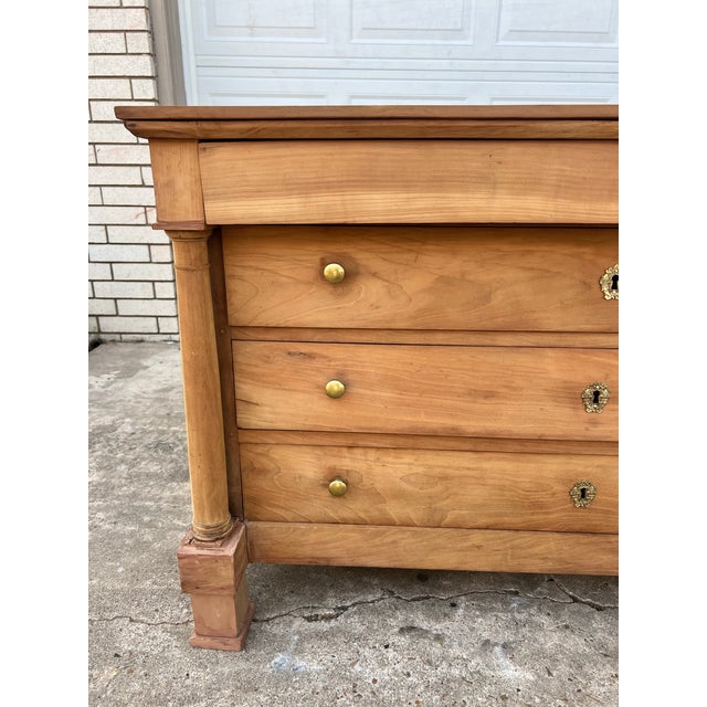 Wood French 19th Century Empire Bleached Chestnut Chest of Drawers For Sale - Image 7 of 12