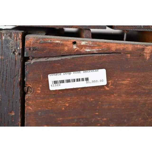 Late 19th Century Victorian Renaissance Revival Carved Drop-Front Secretary Desk For Sale - Image 17 of 18