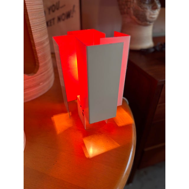 White 1950s Modern Swedish Metal Table Lamp For Sale - Image 8 of 8
