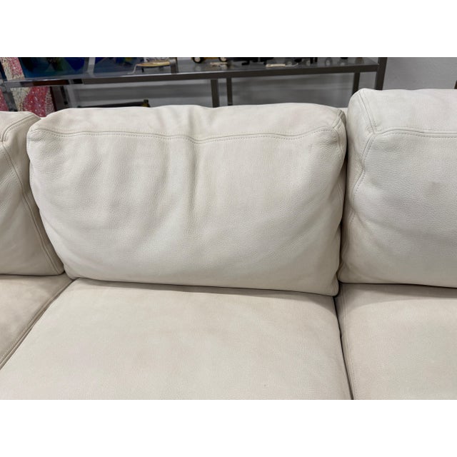 Sally Sirkin Lewis J Robert Scott Sofa in Beautiful Nubuck Leather Suede For Sale - Image 11 of 16