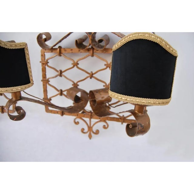 Wall Lights in Iron, 1950s, Set of 2 For Sale - Image 4 of 7