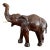 Vintage Brown Leather-Wrapped Lucky Elephant For Sale