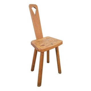 Dutch Brutalist Oak Plant Table or Stool, 1950s For Sale