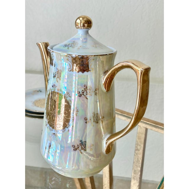 Circa 1950 Japanese Lusterware Porcelain Tea Service Set - 6 Pieces For Sale - Image 11 of 13