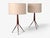 1960s Danish Modern, Tripod Table Lamps, Teak, Fabric, Denmark, 1960s For Sale - Image 5 of 13