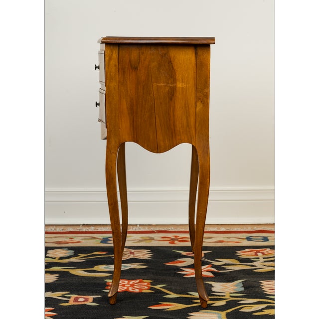 Brown Early 20th Century French Louis XV Style Walnut Two Drawer Nightstand For Sale - Image 8 of 8