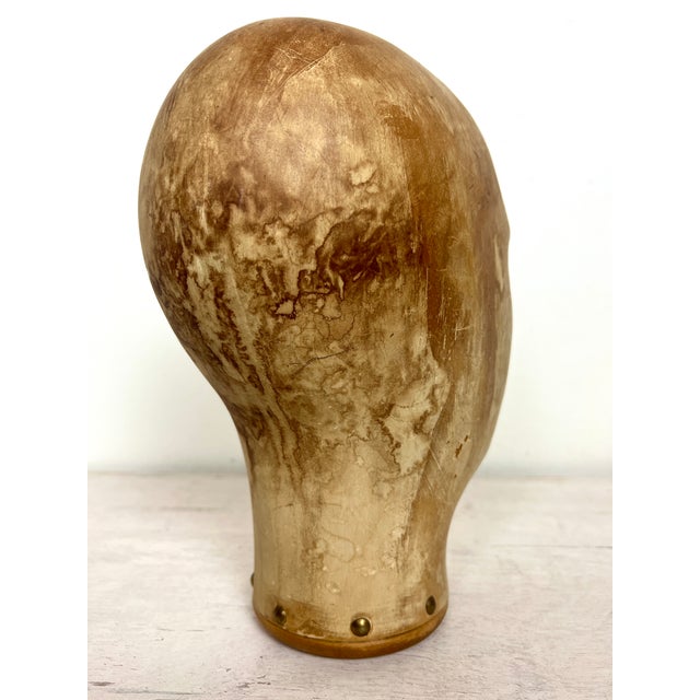 Antique Wooden Milliners Head, 1900s For Sale - Image 12 of 15