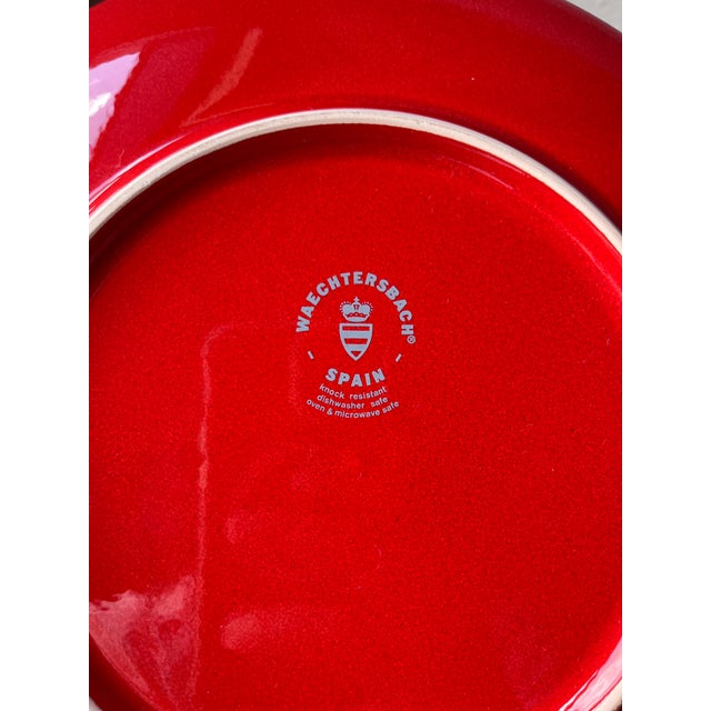 Late 20th Century Waechtersbach Fun Factory Freestyle Red-Cherry Coupe Dinner Plates, Made in Spain - Set of 6 For Sale - Image 9 of 9
