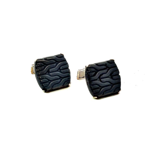 John Hardy Carved Onyx Cufflinks Sterling Silver Estate For Sale - Image 12 of 12