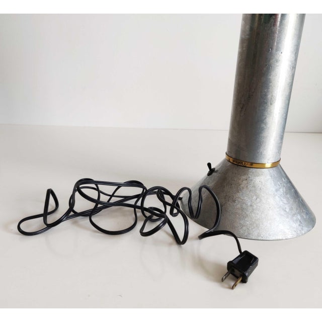 Vintage Ron Rezek 4200 Galvanized Steel Postmodern Table Lamp, 1980s For Sale - Image 13 of 13