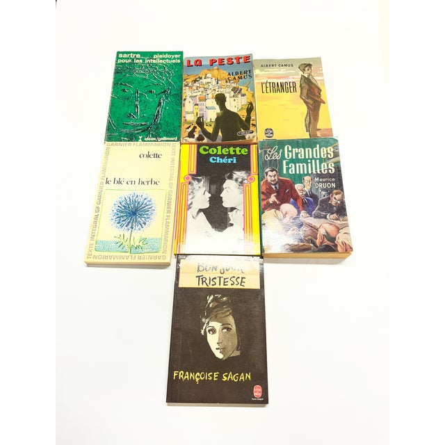 Vintage Softcover French Colette Camus Sagan Sartre Books Set/7 For Sale - Image 4 of 7
