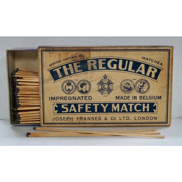 1920s Large Antique Regular Safety Match Advertising Matchbox, 1920 For Sale - Image 5 of 6