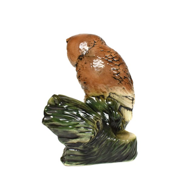 Figurative Late 20th Century Ceramic Sitting Owl Figurine Model For Sale - Image 3 of 8
