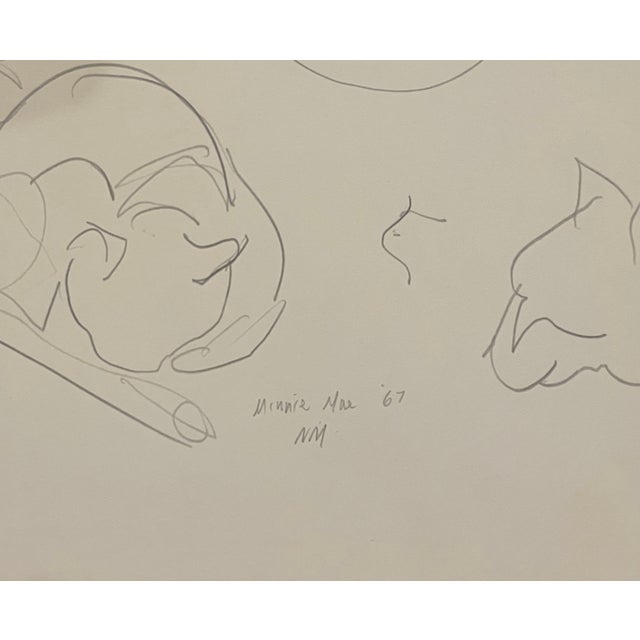 Sketches of Minnie Mae the cat on paper in sanguine from the estate of Northwest School artist Neil Meitzler (1930 -...