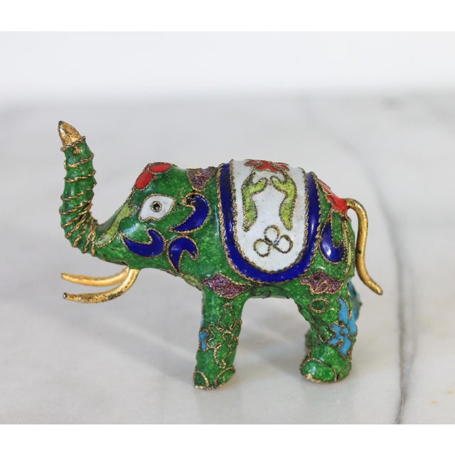 Vintage Cloisonné Elephant Figurine For Sale In Milwaukee - Image 6 of 7