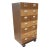 Brown Vintage Rolling Card File Storage Cabinet For Sale - Image 8 of 8
