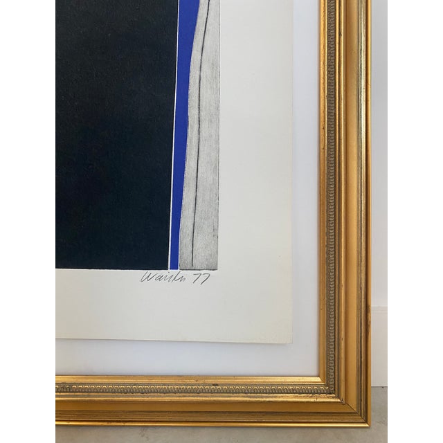 Listed Artist Lee Waisler (B. 1938) Abstract Etching in Gilt Wood Frame For Sale - Image 10 of 18