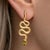 Massive Snake Earrings With Peridots in Opened Mouth, Pair For Sale - Image 6 of 6