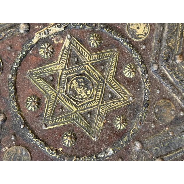 North African Brass Copper Wood Tuareg Large Charger For Sale - Image 10 of 12