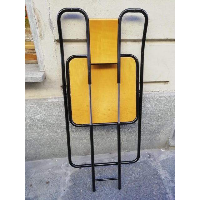 Black Folding Chairs by Pietro Arosio for Airon, 1980s, Set of 4 For Sale - Image 8 of 12