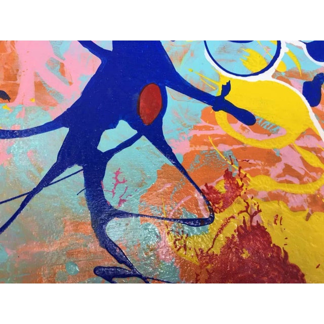 Mirtha Moreno Mirtha Moreno Acrylic Painting Titled: Eye Floaters Cobalt For Sale - Image 4 of 6