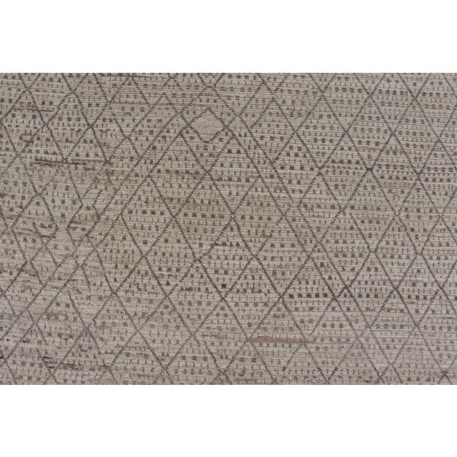 Modern Moroccan Rug in Wool With All-Over Diamond Design by Keivan Woven Arts 10'5 X 13'10 For Sale In Atlanta - Image 6 of 12