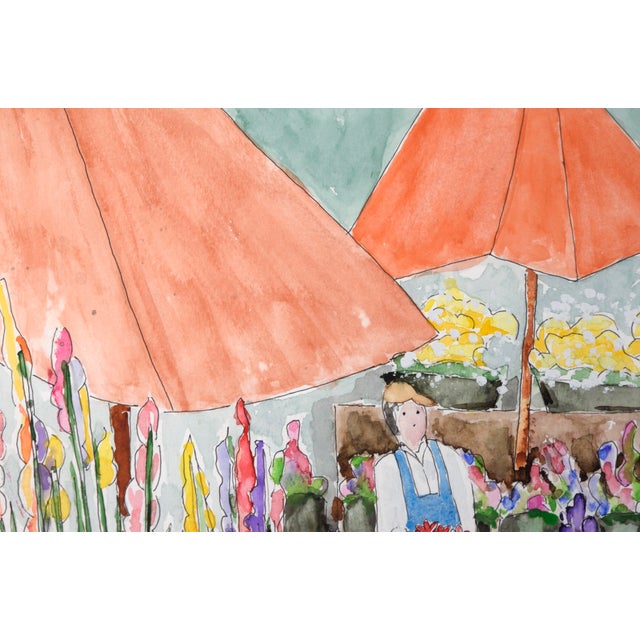 Flower Market Watercolor by Ken L. Stephens For Sale In Monterey, CA - Image 6 of 8