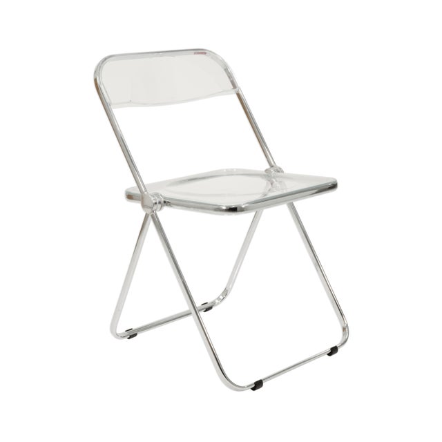 Modern Set of 4 Pila Folding Lucite Chairs by Piretti for Castelli With Original Box For Sale - Image 3 of 9