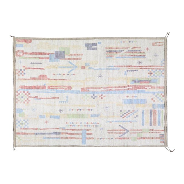 Moroccan Hand Knotted Wool Rug, 8'8"x12'4" For Sale