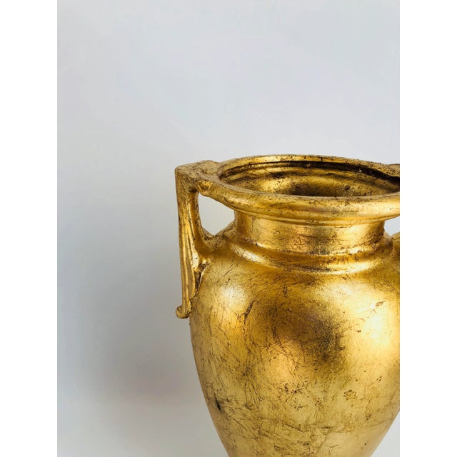 Art Deco Vintage Art Deco Style Hollywood Regency Gold Gilt Vase For Sale - Image 3 of 6